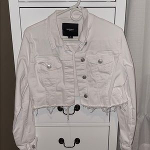 Cropped white Jean jacket